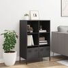 vidaXL Highboard Black Cold-rolled steel Medium Highboard Rectangular