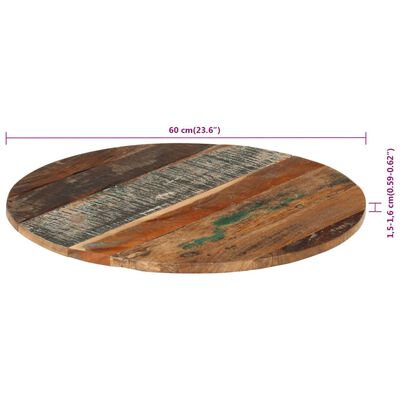 vidaXL Table Top Ø23.6"x(0.59"-0.63") Solid Wood Reclaimed
