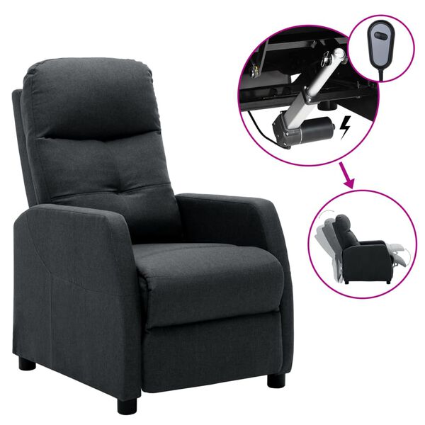 vidaXL Electric Recliner Dark Gray Fabric