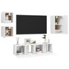 vidaXL 5 Piece TV Stand Set White Engineered Wood