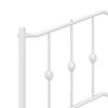 vidaXL Bed Frame White Powder-Coated Steel Twin Bed Frame Rectangular
