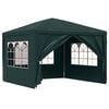 vidaXL Party Tent Green Polyethylene roof and side panels, Steel frame