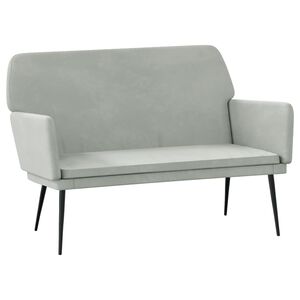 vidaXL Bench Light grey Velvet, Metal, Plywood 2-Seater Loveseat Bench