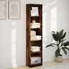 vidaXL Bookcase Smoked oak Engineered wood Tall Bookcase Rectangular