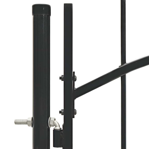 vidaXL Garden Gate Steel 39.4"x78.7" Black