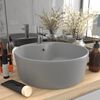 vidaXL Luxury Wash Basin with Overflow Matt Light Grey 14.2x5.1" Ceramic