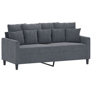 vidaXL 2-seater Sofa Dark Gray Velvet (100% polyester) Medium