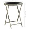 vidaXL Bistro Set Grey Poly rattan, steel, glass, fabric (100% polyester)