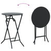 vidaXL Garden Bistro Set Folding 3 pcs Anthracite Steel