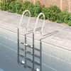 vidaXL Pool Ladder Silver 304 Stainless Steel Standard Pool Ladder