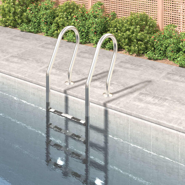 vidaXL Pool Ladder Silver 304 Stainless Steel Standard Pool Ladder