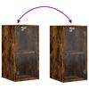 vidaXL Wall Cabinet with Glass Doors Smoked Oak 13.8"x14.6"x27"