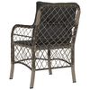 vidaXL Garden Chair Set of 2 Grey PE rattan, powder-coated steel