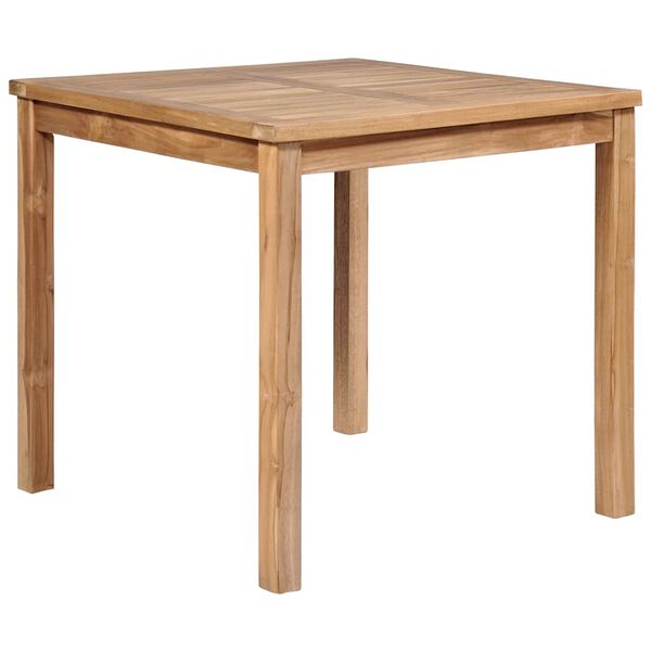 vidaXL Dining Table Natural Solid Teak Wood Standard Seats Many