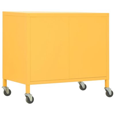 vidaXL Storage Cabinet Mustard Yellow 23.6"x13.8"x19.3" Steel