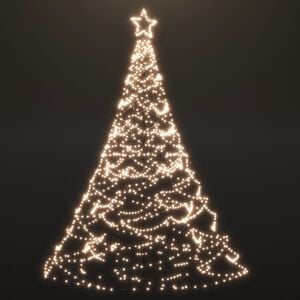 vidaXL Christmas Tree with Metal Post 1400 LEDs Warm White 16 ft