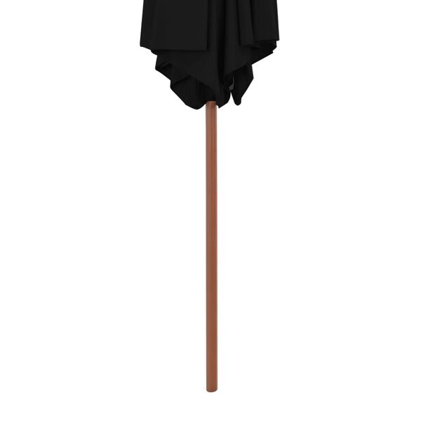 vidaXL Garden Parasol Black Laminated bamboo, hardwood, polyester Large