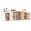 vidaXL Sideboard White Solid Pine Wood 64.6 in x 14.6 in x 26.8 in