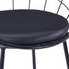 vidaXL Dining Chair Set of 2 Black Powder-coated steel and faux leather