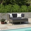 vidaXL Garden Furniture Set Grey PE rattan, powder-coated steel, polyester