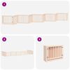 vidaXL Dog Gate Set of 10 Light Brown Solid Poplar wood Large Foldable