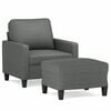 vidaXL Sofa Chair With Footstool Dark Grey Fabric Single