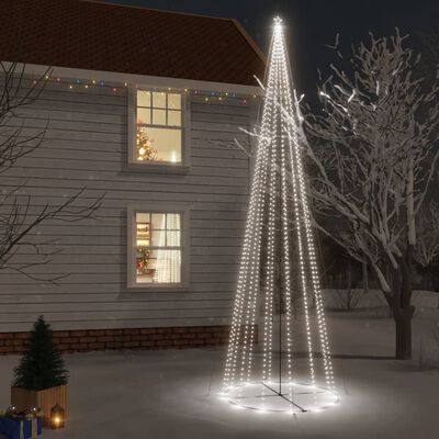 vidaXL Christmas Cone Tree Cold White 1134 LEDs 8x26 ft
