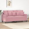 vidaXL 2-seater Sofa Pink Velvet, Metal, Textilene, Foam