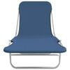 vidaXL Sunlounger Set of 2 Blue Powder-coated steel Standard Foldable