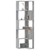 vidaXL Corner Bookcase 5-Tier Grey Sonoma 19.7x19.7x70.5" Engineered Wood