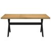 vidaXL Dining Table Natural Top, Black Legs Solid Pine Wood 70.9 x 35.4 in