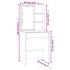 vidaXL Dressing Table White Engineered wood, acrylic 23.6x15.7x55.1 in