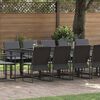 vidaXL Garden Dining Set 15 pcs Black Steel