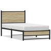 vidaXL Bed Frame Sonoma Oak Steel Small Single Bed Frame Rectangular