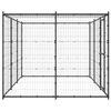 vidaXL Dog Kennel Black and silver Powder-coated steel, PE Large Durable