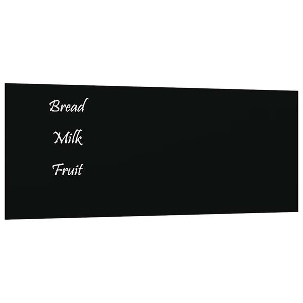 vidaXL Wall-mounted Magnetic Board Black 19.7"x7.9" Tempered Glass