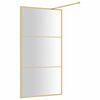 vidaXL Walk-in Shower Wall with Clear ESG Glass Gold 45.3"x76.8"