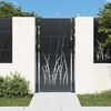vidaXL Garden Gate Anthracite 39.4x68.9" Steel Grass Design