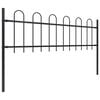 vidaXL Garden Fence with Hoop Top Steel 71.3" x 23.6" Black