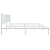 vidaXL Bed Frame White Powder-coated steel King Bed Frame Rectangular