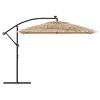 vidaXL Garden Parasol Brown Fabric (100% polyester), steel, straw Large