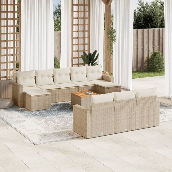 vidaXL Garden Sofa Set Beige