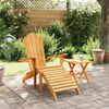 vidaXL Garden Adirondack Chair With Footrest Teak Solid teak wood Standard