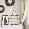 vidaXL Metal Christmas Tree Black Powder-coated steel Medium Collapsible
