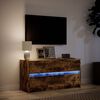 vidaXL Tv Cabinet Smoked Oak Engineered Wood Medium tv cabinet