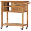 vidaXL Kitchen Trolley 31.5"x17.7"x35.8" Solid Wood Acacia