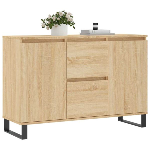 vidaXL Sideboard Sonoma Oak Engineered wood, Iron Medium Sideboard