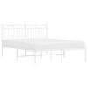 vidaXL Bed Frame White Powder-coated steel Full Bed Frame Rectangular