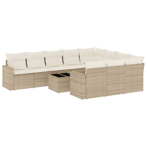 vidaXL Garden Sofa Set Beige, Cream White