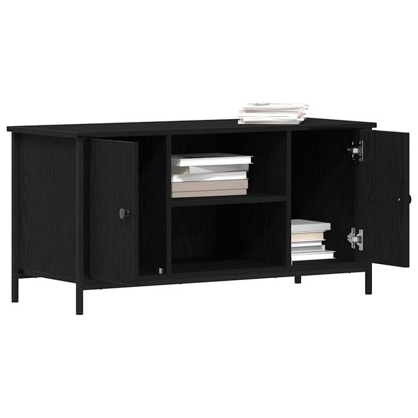 vidaXL TV Cabinet Black oak 100 x 40 x 50 cm Engineered wood